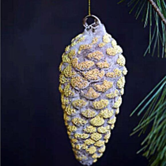 Anthropologie Other - Anthropologie New In Box Gold Sugar Pinecone Ornament